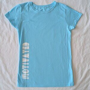 NEW SLIM FIT BLUE MOTIVATED T SHIRT GIRL JUNIORS TEEN EMPOWERMENT WORKOUT ACTIV